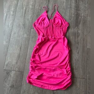 AMTIOUS Vibrant Pink Strappy Dress
